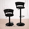 Pack de 2 Taburete Bar regulable queen velvet Negro Black