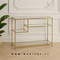 Arrimo Recibidor Vidrio y Metal Dorado Tierp – Living o Pasillo - Miniatura 1