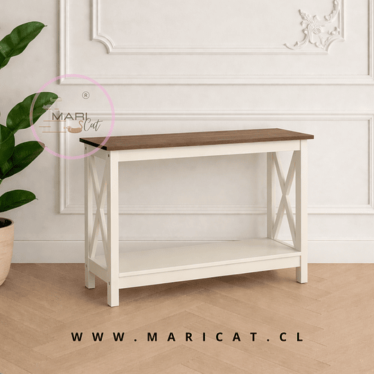 Recibidor Arrimo Catania Blanco y MDF Moderno Living Pasillo