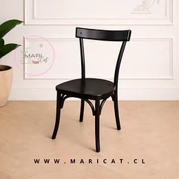 Silla Luisa Madera Negro– Silla Interior Clásica para Comedor, Cocina o Restaurante 