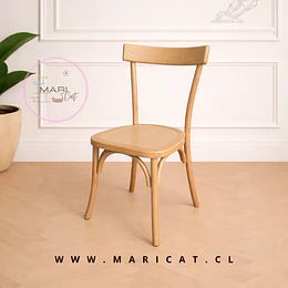 Silla Luisa Madera Natural– Silla Interior Clásica para Comedor, Cocina o Restaurante 