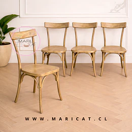 Pack 4 Silla Luisa Madera Vintage– Silla Interior Clásica para Comedor, Cocina o Restaurante 