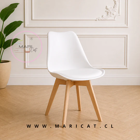 Sillas Tulip con cojin clasicam comedor moderno nordico