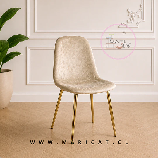 Silla spoon Smart antique Gamuza Gold Beige