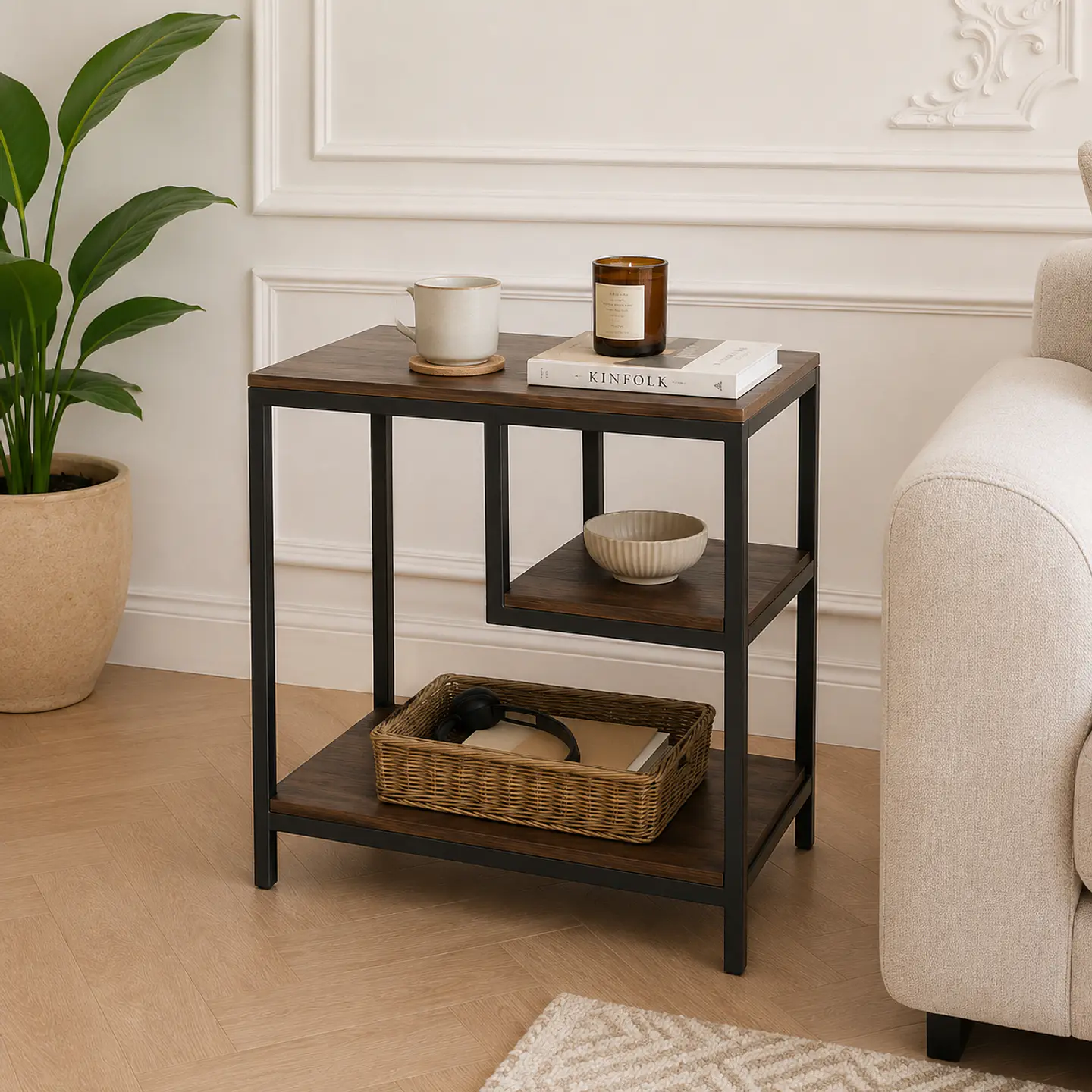 Velador Mesa Auxiliar 3 Niveles MDF – Dormitorio 3