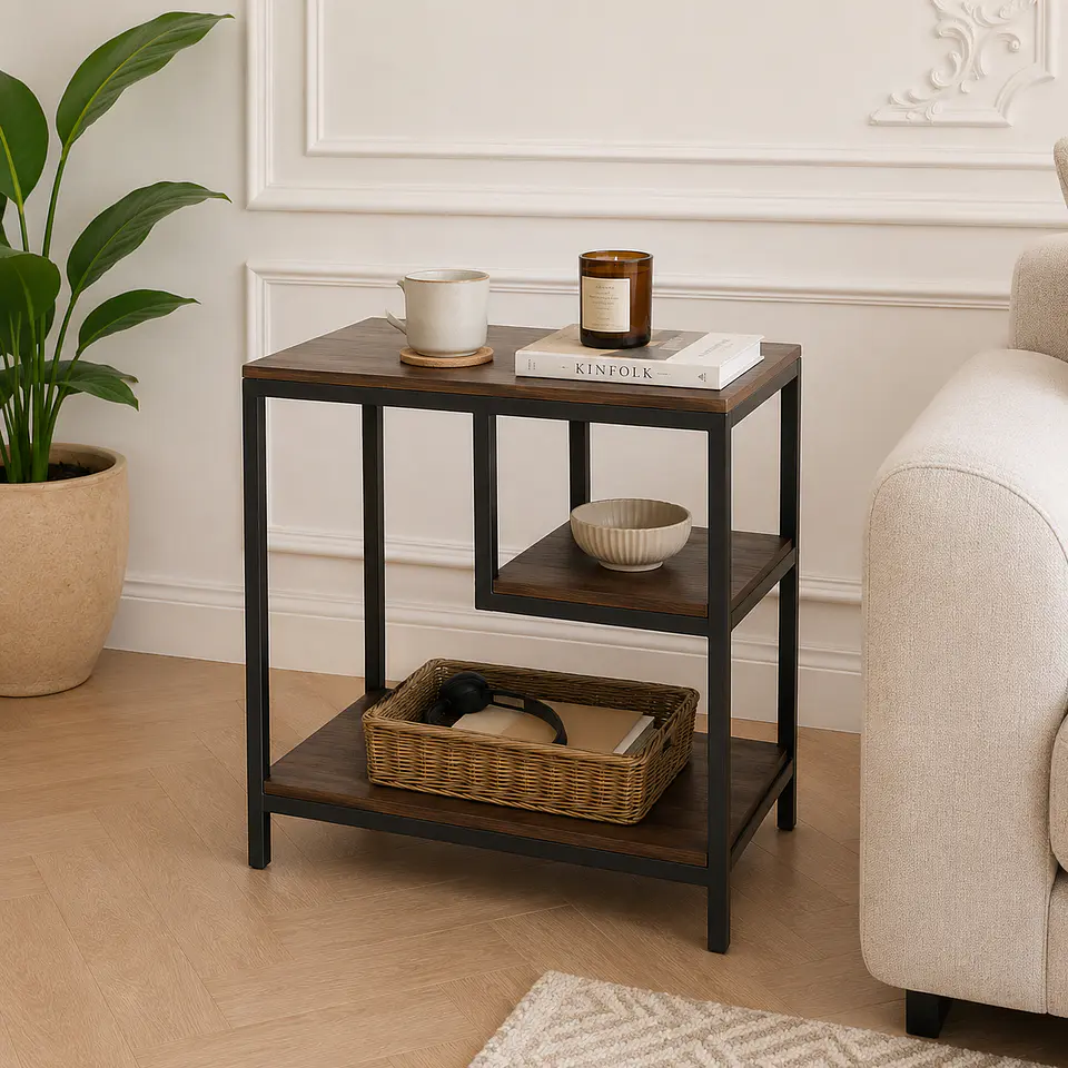 Velador Mesa Auxiliar 3 Niveles MDF – Dormitorio 3