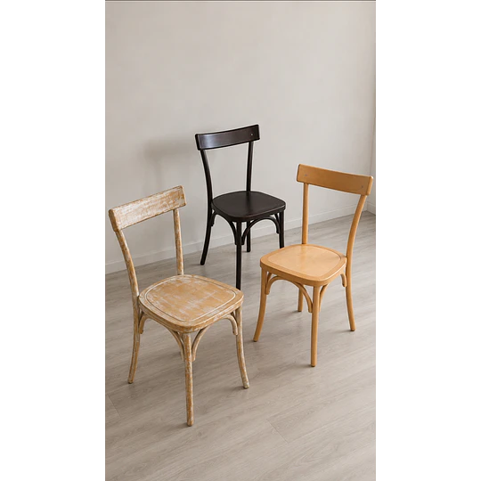 Silla Luisa Madera Negro– Silla Interior Clásica para Comedor, Cocina o Restaurante 