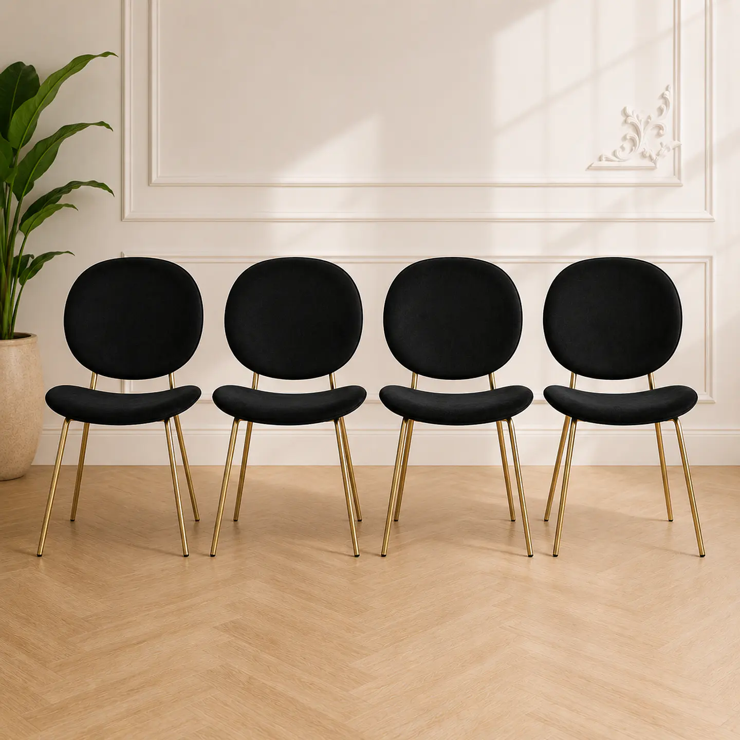 Silla Elegant Velvet Negra – Living y Recepción 3