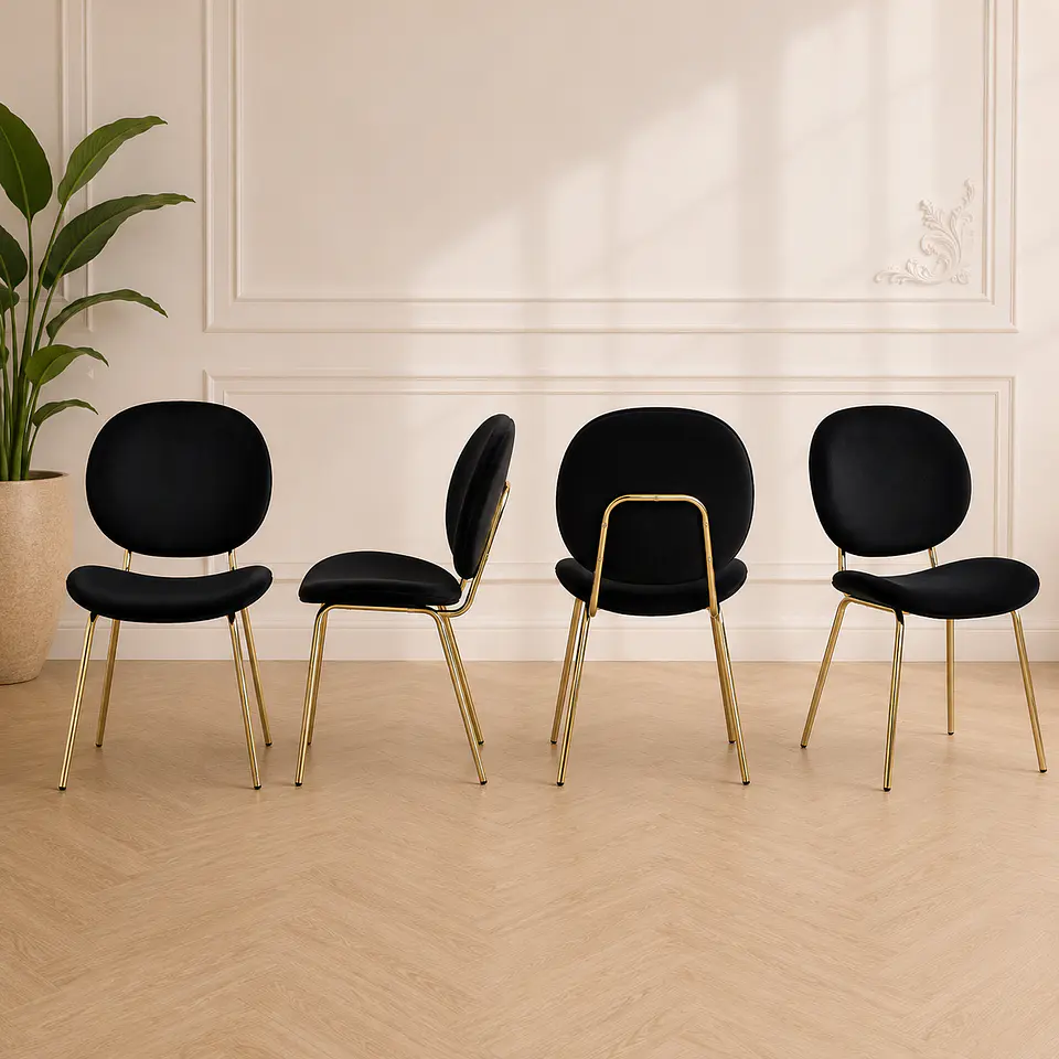 Silla Elegant Velvet Negra – Living y Recepción 1