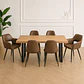 Comedor Rectangular MDF 4 Sillas Spoon – Mesa 160x90cm - Miniatura 1