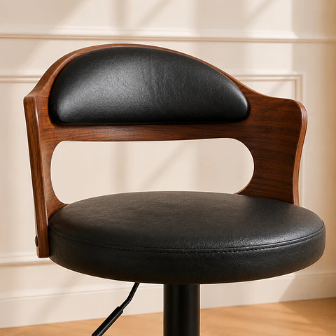 Taburete Bar Bistro Walnut acolchado regulable/comedor meson cocina 