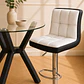 Taburete Bar Regulable Milano Eco Cuero Plateado - Miniatura 2