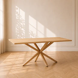 Mesa rectangular warwick madrid argo wood mdf metal/ comedor reunion restaurant 