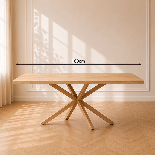 Mesa rectangular warwick madrid argo mdf metal/ comedor reunion restaurant 