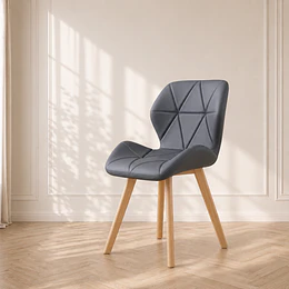 Silla Mariposa Tulip Ecocuero Acolchada  Base Madera de Haya, Confort y Estilo Moderno/ Comedor