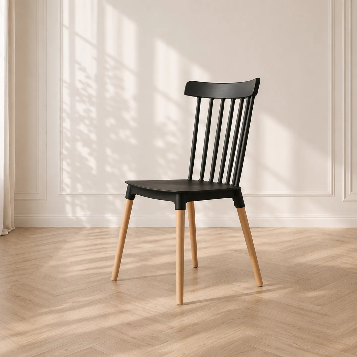 Silla Windsor de Polipropileno y Patas de Madera 1
