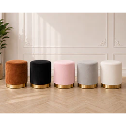 Puff o Pouf de Felpa Gold living decoracion