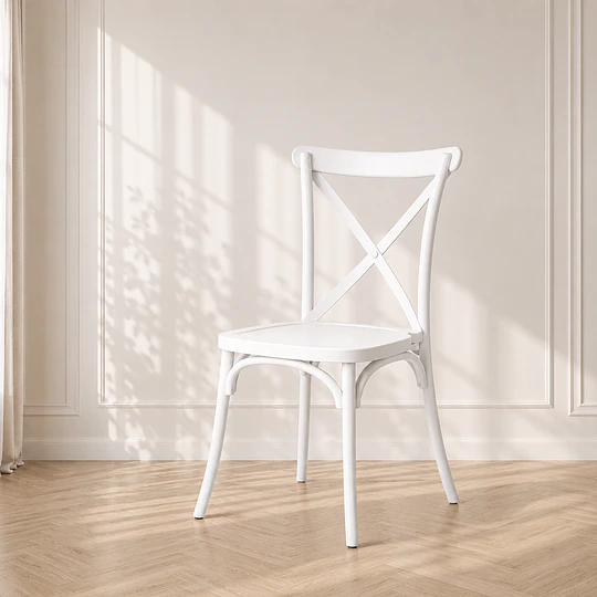 Silla apilable Danubio Crossback polipropileno Blanco terraza restaurant comedor