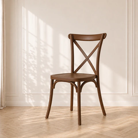 Silla Crossback Polipropileno Café