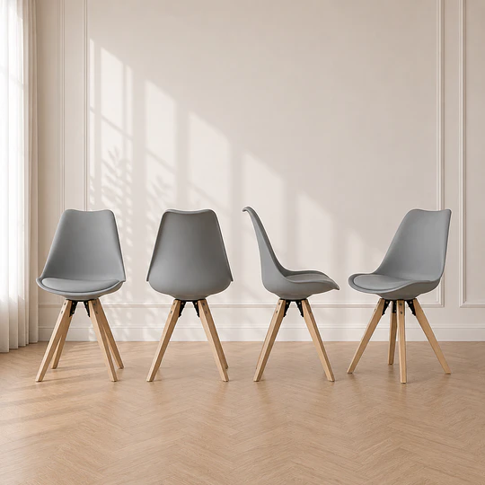 Silla Elegant Eco Cuero Café