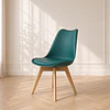 Silla Tulip Verde Esmeralda Pro con cojin /comedor