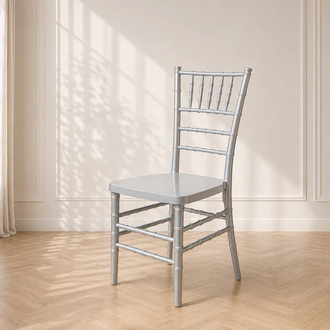 Silla Chiavari Tiffany Metal Silver Gris