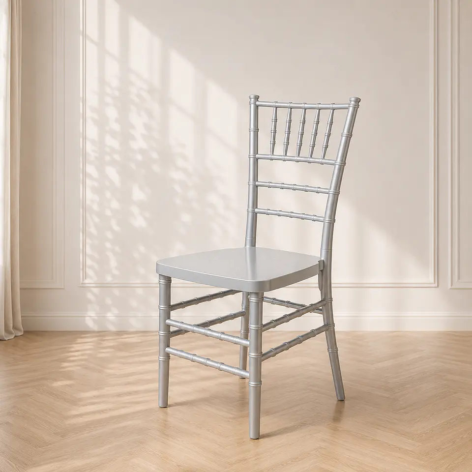 Silla Chiavari Tiffany Metal Silver Gris 1