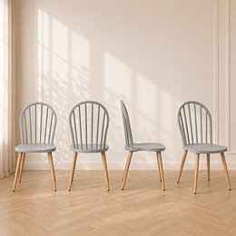 Pack de 4 Silla Dublin Windsor polipropileno metal firme / comedor terraza
