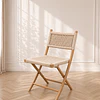Pack 4 Silla Nido Plegable de Madera Natural tejida Comedor Terraza Eventos