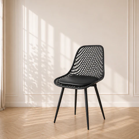 Silla Europea Eco Cuero Negro