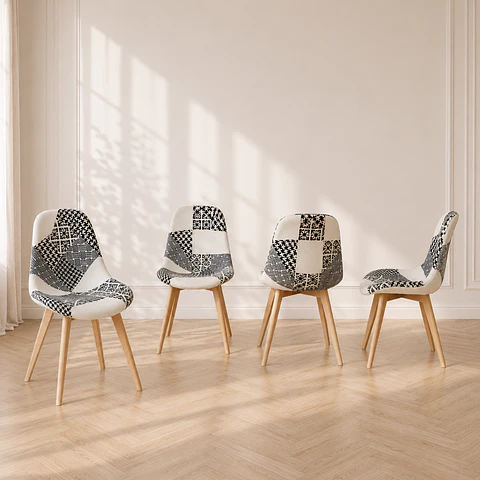 Silla Patchwork Madera Multicolor