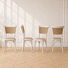 Pack 4 Silla Crossback Madera Yute vintage Comedor Restaurante Cafetería