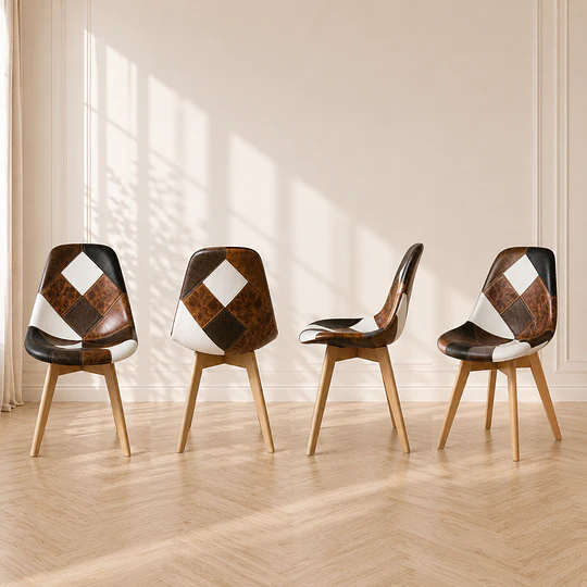 Pack 4 sillas da vinci ecocuero king colores comedor 
