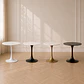 Mesa Tulip Redonda Gold Cuarzo Carlatta Blanco Estilo Mármol con Base de Metal Black– Mesa de Comedor Moderna - Miniatura 3