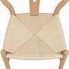 Pack de 4 Silla Wishbone Negra Madera Natural Tejido Natural Comedor Cafetería