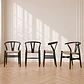 Pack de 4 Silla Wishbone Madera Negra Tejido Natural - Miniatura 1