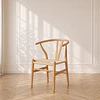 Silla Wishbone Madera Natural Tejido Natural Comedor Cafetería