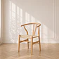 Silla Wishbone Madera Natural Tejido Natural Cafeter - Miniatura 1
