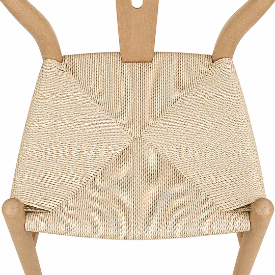 Silla Wishbone Madera Natural Tejido Natural Comedor Cafetería