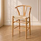 Taburete Bar Wishbone Tejido Natural Madera-Cocina Restaurant - Miniatura 1