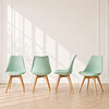 Pack 4 sillas tulip clasica polipropileno con cojin Menta comedor terraza restaurant interior