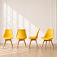 Pack 4 Sillas Tulip Asiento Polipropileno Cojín Eco Cuero Amarillo - Miniatura 1