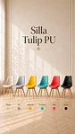 Pack 4 Sillas Tulip Asiento Polipropileno Cojín Eco Celeste - Miniatura 2