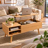 Mesa de Centro Elevable Multifuncional Wood MDF Living terraza recepcion