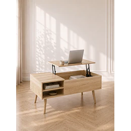 Mesa de Centro Elevable Multifuncional Wood MDF Living terraza recepcion