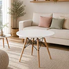 Mesa de Centro Eames Redonda MDF y estructura de madera y hierro living recepcion infantil