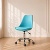 Silla Tulip Turquesa de Escritorio Ergonómica Asiento Eco Cuero, Altura Regulable, Giro 360° oficina recepcion