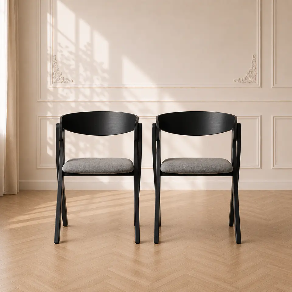 Silla Margot Lino con Apoyabrazos y Madera 3