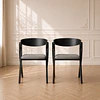 Pack 4 Silla Margot Lino con Apoyabrazos y Madera –comedor living