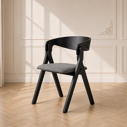 Pack 4 Silla Margot Lino con Apoyabrazos y Madera –comedor living